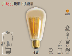 CATA - CT-4350 Uzun Fılament Rustik Ampul 4w (1)