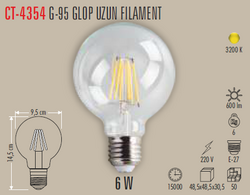 CATA - CT-4354 G-95 Glop Uzun Fılament Rustik Ampul 6w (1)