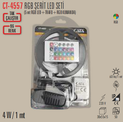 CT-4557 RGB İç Mekan Şerit Led Set 12v 5 Metre - Thumbnail