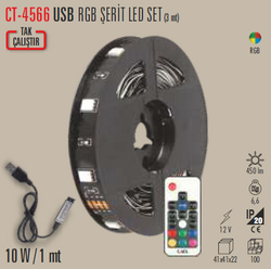 CATA - CT-4566 USB RGB İç Mekan Şerit Led Set 12v 3 Metre (1)