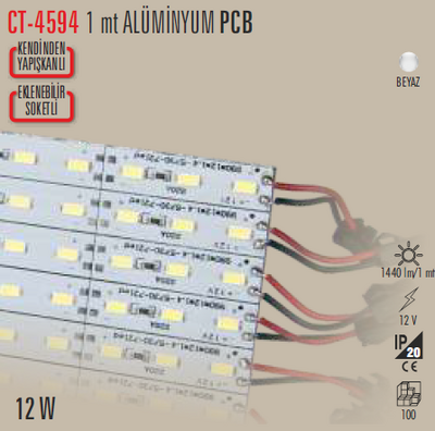 CT-4594 1m Alüminyum PCB Led 12v