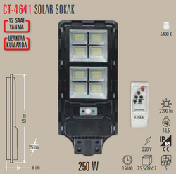 CATA - CT-4641 Solar Sokak Armatür 250w (1)