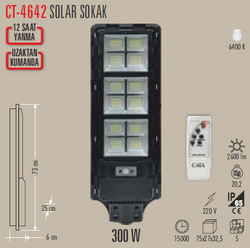 CATA - CT-4642 Solar Sokak Armatür 300w (1)