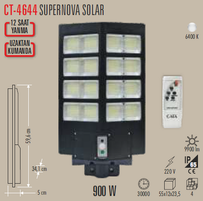 CT-4644 Solar Led Projektör 900w