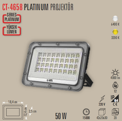 CT-4658 Platinium Led Projektör 50w - Thumbnail