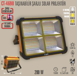 CT-4698 Solar Led Projektör 200w - Thumbnail