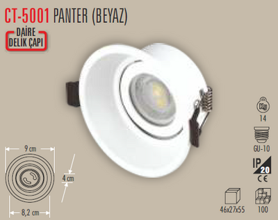 CT-5001 Panter Sıva Altı Armatür Boş Kasa