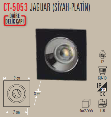 CT-5053 Jaguar Sıva Altı Armatür Boş Kasa