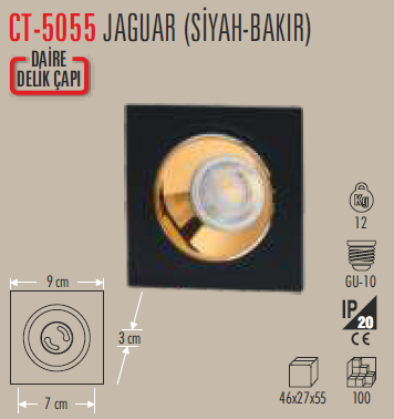 CT-5055 Jaguar Sıva Altı Armatür Boş Kasa