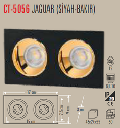 CT-5056 Jaguar 2'li Sıva Altı Armatür Boş Kasa - Thumbnail