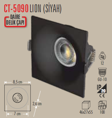 CT-5090 Lion Sıva Altı Armatür Boş Kasa
