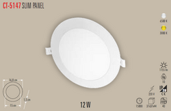 CT-5147 Slim Led Panel 12w - Thumbnail