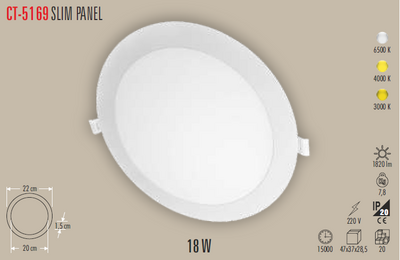 CT-5169 Slim Led Panel 18w