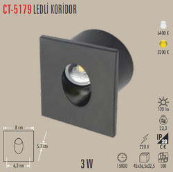 CT-5179 Koridor Led Spot Siyah - Thumbnail