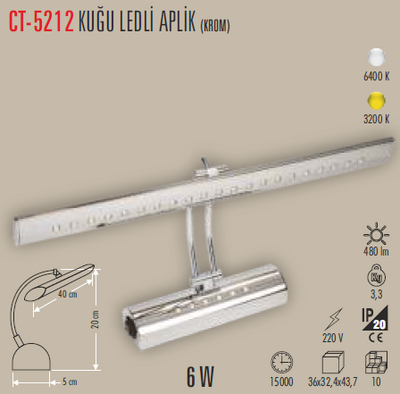 CT-5212 Kuğu Led Aplik 6w