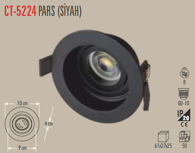 CT-5224 Pars Sıva Altı Armatür Boş Kasa