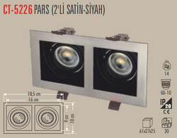 CT-5226 Pars 2'li Sıva Altı Armatür Boş Kasa - Thumbnail