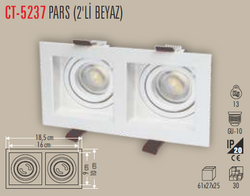 CT-5237 Pars 2'li Sıva Altı Armatür Boş Kasa - Thumbnail