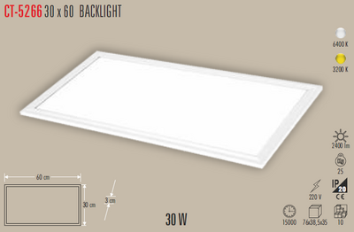 CT-5266 30X60 Backlight Led Panel 30w
