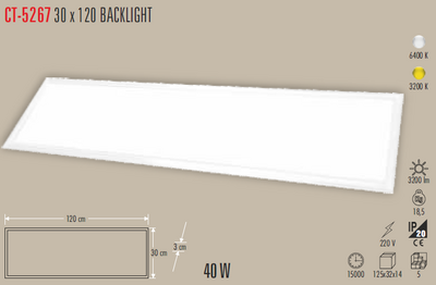 CT-5267 30X120 Backlight Led Panel 40w