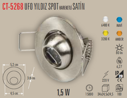 CT-5268 Ufo Yıldız Led Spot Satin - Thumbnail