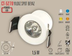 CT-5270 Yıldız Led Spot Beyaz - Thumbnail