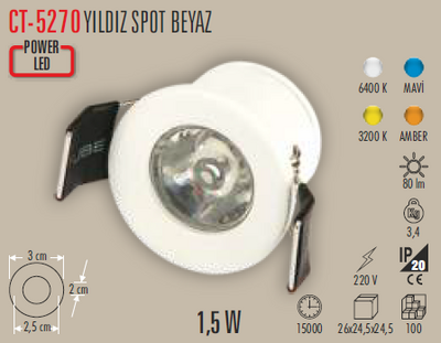 CT-5270 Yıldız Led Spot Beyaz