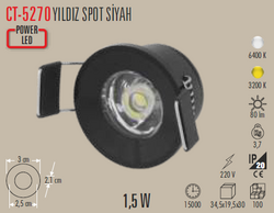 CATA - CT-5270 Yıldız Led Spot Siyah (1)