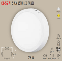 CT-5271 Sıva Üstü Led Panel 25w - Thumbnail