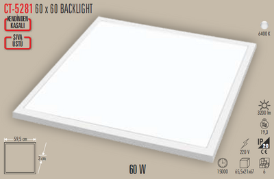 CT-5281 60X60 Backlight Led Panel 60w