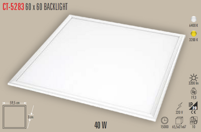 CT-5283 60X60 Backlight Led Panel 40w