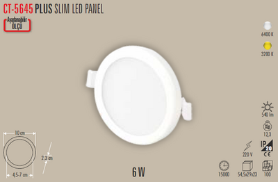 CT-5645 Plus Slim Led Panel 6w