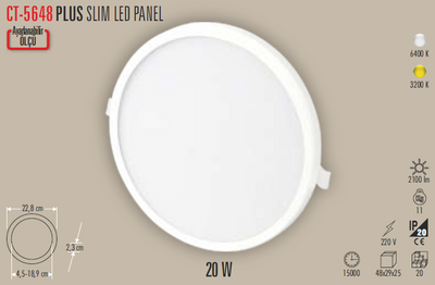 CT-5648 Plus Slim Led Panel 20w