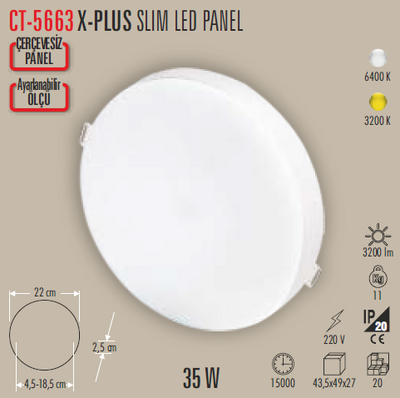 CT-5663 X-Plus Slim Led Panel 35w