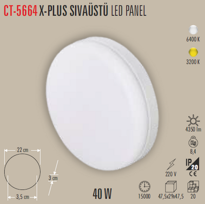 CT-5664 X-Plus Slim Led Panel 40w