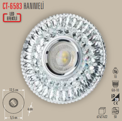 CT-6583 Hanımeli Cam Spot