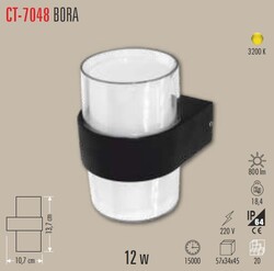 CATA - CT-7048 Bora Bahçe Duvar Aplik 12w (1)