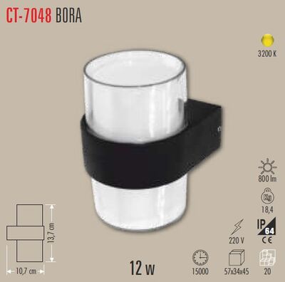 CT-7048 Bora Bahçe Duvar Aplik 12w