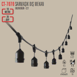 CATA - CT-7070 Sarmaşık Dış Mekan Eklenebilir E27 10m (1)