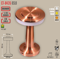 CATA - CT-8435 Oslo Ledli Şarjlı Masa Lambası (1)
