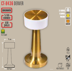 CATA - CT-8436 Denver Ledli Şarjlı Masa Lambası (1)
