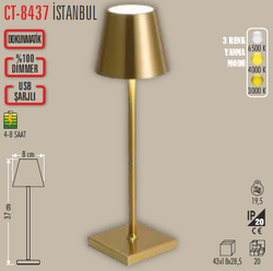 CATA - CT-8437 İstanbul Ledli Şarjlı Masa Lambası (1)