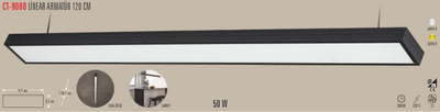 CT-9080 Linear Armatür 120cm 50w