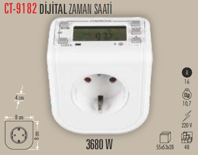 CT-9182 Dijital Zaman Saati 3680w