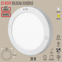 CATA - CT-9247 Bologna Sensörlü Led Armatür 20w (1)