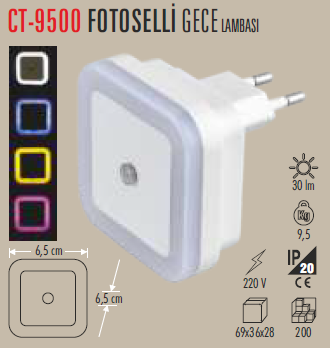 CT-9500 Fotoseli Gece Lambası