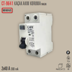 CT-9641 Monofaze Kaçak Akım Yangın Rolesi 2x40a 300Ma - Thumbnail