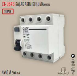 CT-9643 Trifaze Kaçak Akım Yangın Rolesi 4x40a 300Ma - Thumbnail