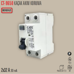 CATA - CT-9650 Monofaze Kaçak Akım Rolesi 2x32a 30Ma (1)