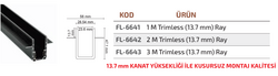 FL-6641 1 Metre Trimless Sıva Altı Magnet Ray - Thumbnail